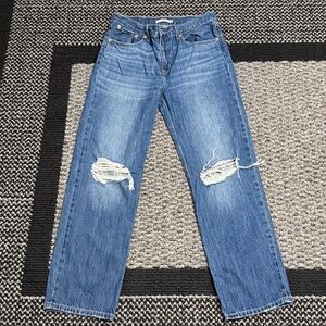 Levi’s Low Pro Straight Jeans Women’s 30 Distressed Medium Wash Casual Classic